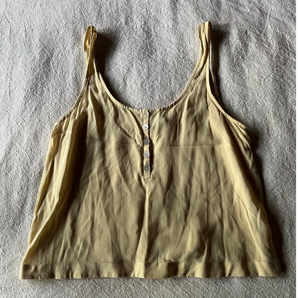 Everlane Silk Scoop Neck Button-Front Tank Size 2